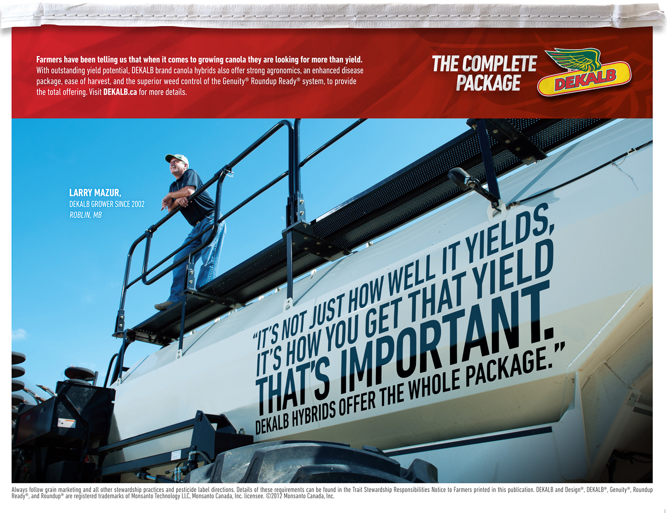 Monsanto seeder  by Winnipeg commercial photographer