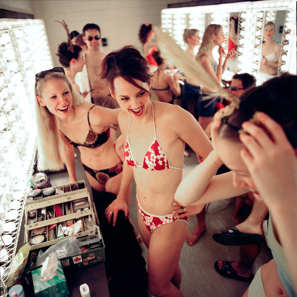 Ballerinas in bikinis  by Winnipeg editorial photographer