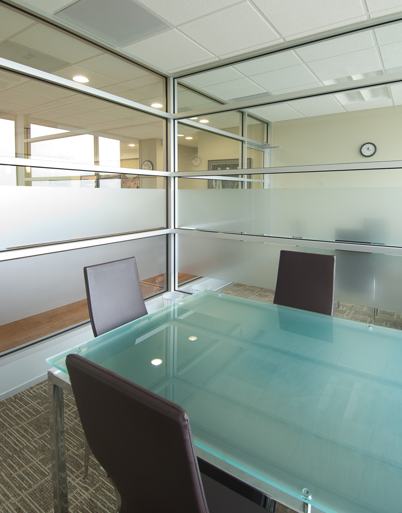 Glass boardroom by Winnipeg architectural photographer