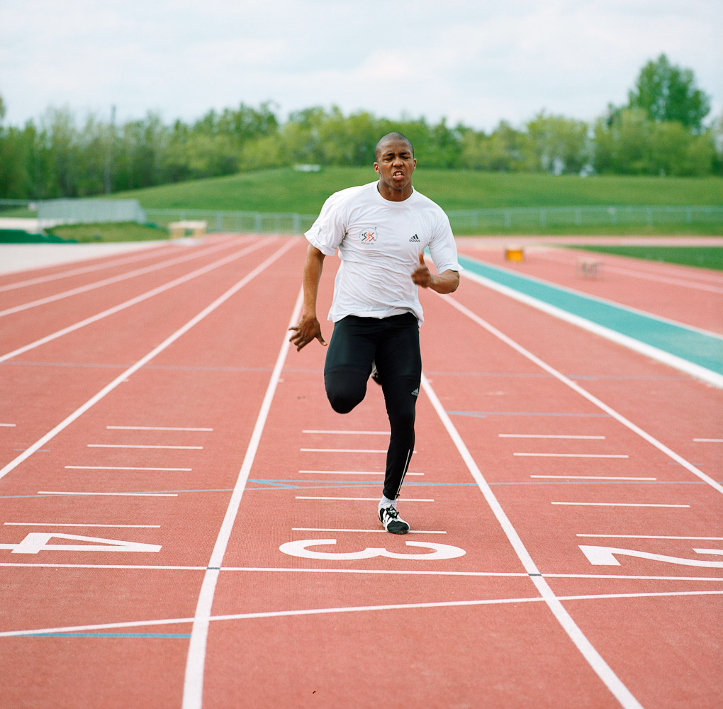 Track athlete  by Winnipeg editorial photographer