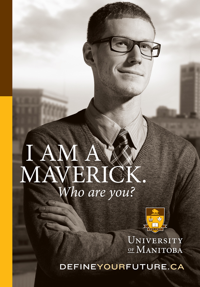 Maverick University ad by Winnipeg commercial photographer