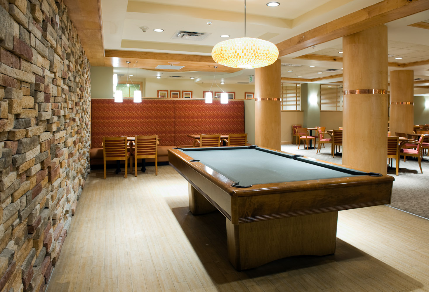 Pool hall by Winnipeg architectural photographer