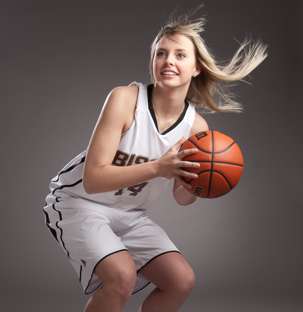 Female basketball player by Winnipeg editorial photographer